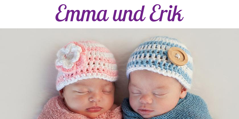 Namensbild von Emma und Erik auf vorname.com