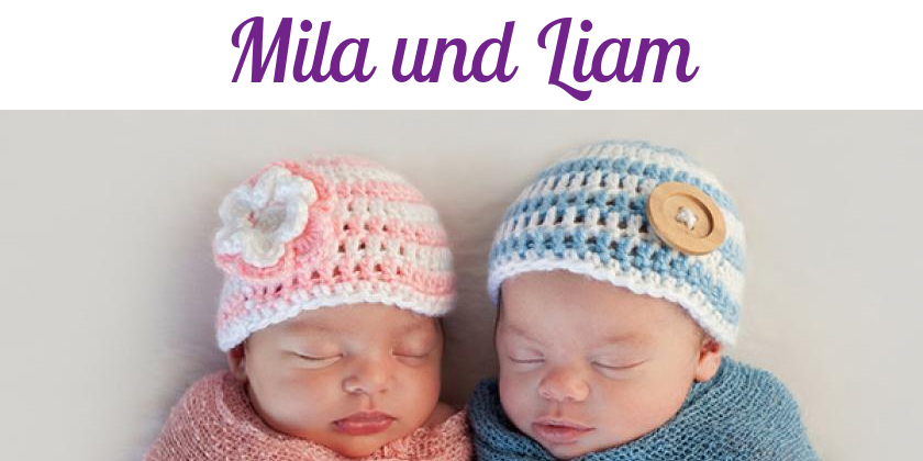 Namensbild von Mila und Liam auf vorname.com
